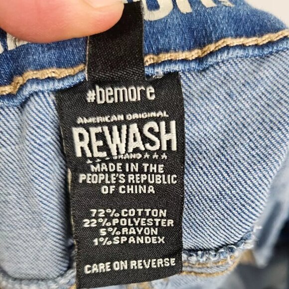 Rewash Brand Denim Shorts High Rise Distressed Button Fly Shorts, 11/30 - Picture 8 of 9